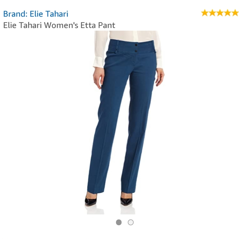 NWT teal Elie Tahari linen Etta pant